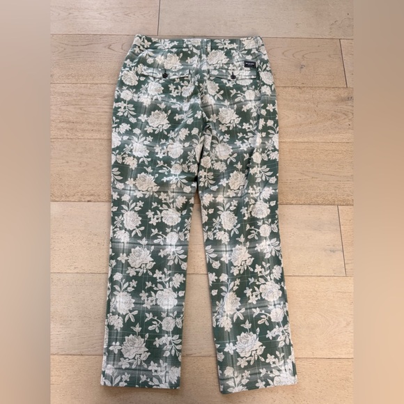 NWOT WILDFANG The Essential Trouser in Green Floral Plaid size 8 - Picture 4 of 7